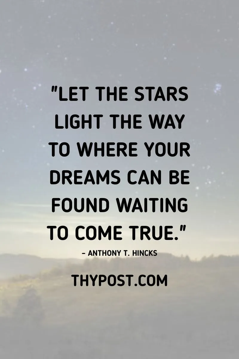 Magical Good Night message about dreams guided by starlight.